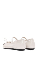 Women's Beige Fabric Fishnet Ballerinas | Derimod
