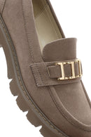 Kadın Vizon Tokalı Süet Maskülen Loafer | Derimod