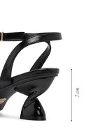 Women's Black Ankle Buckle Thick Heel Sandals | Derimod