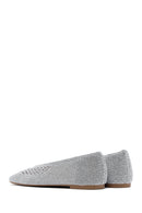 Women's Silver Glitter Ballerina | Derimod