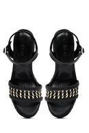 Women's Black Ankle Buckle Braided Wedge Heel Espadrille Sandals | Derimod