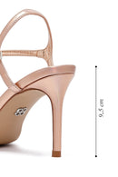 Women's Pink Ankle Buckle Stoned Thin Heel Sandals | Derimod