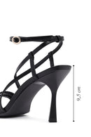 Women's Black Ankle Buckle Thin High Heel Sandals | Derimod
