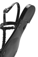 Women's Black Jelly Back Buckle Stoned Sandals | Derimod