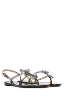 Women's Black Jelly Back Buckle Stoned Sandals | Derimod