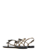 Women's Black Jelly Back Buckle Stoned Sandals | Derimod