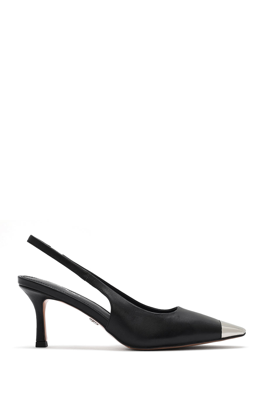 Women's Black Leather Stiletto Heeled Slingback Shoes 25SFE494318 | Derimod