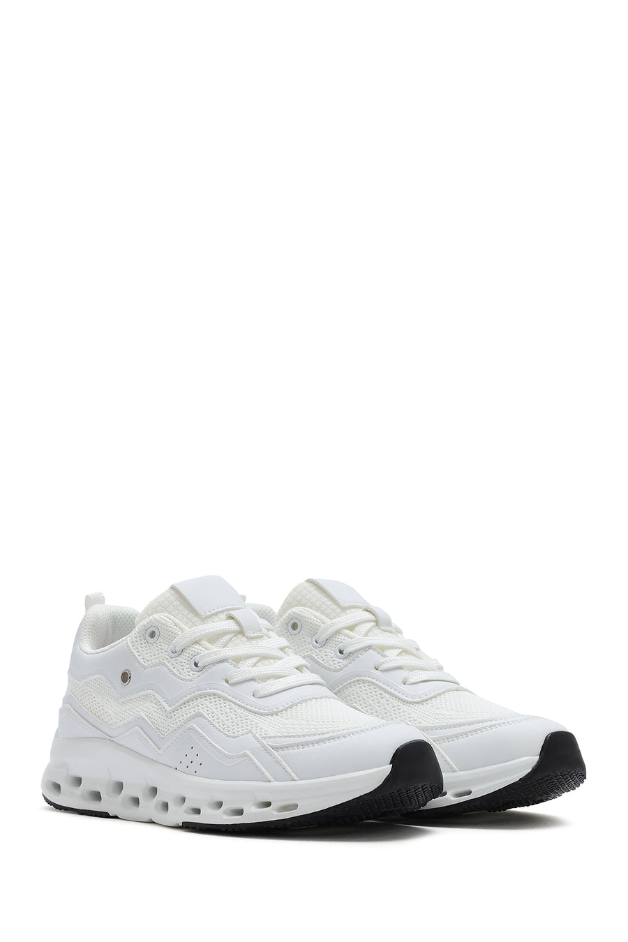 Woman White Lace-up Chunky Sneaker