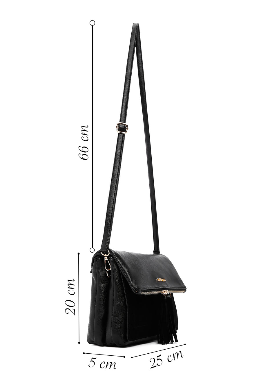 Women's Black Long Strapped Crossbody Bag