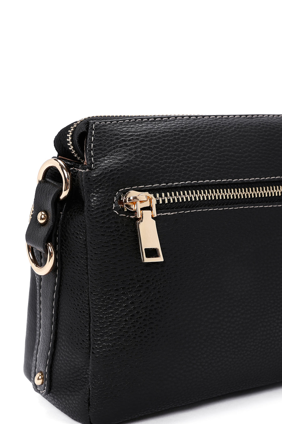 Women's Black Long Strapped Crocodile Crossbody Bag