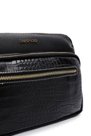 Women's Black Long Strapped Crocodile Crossbody Bag | Derimod