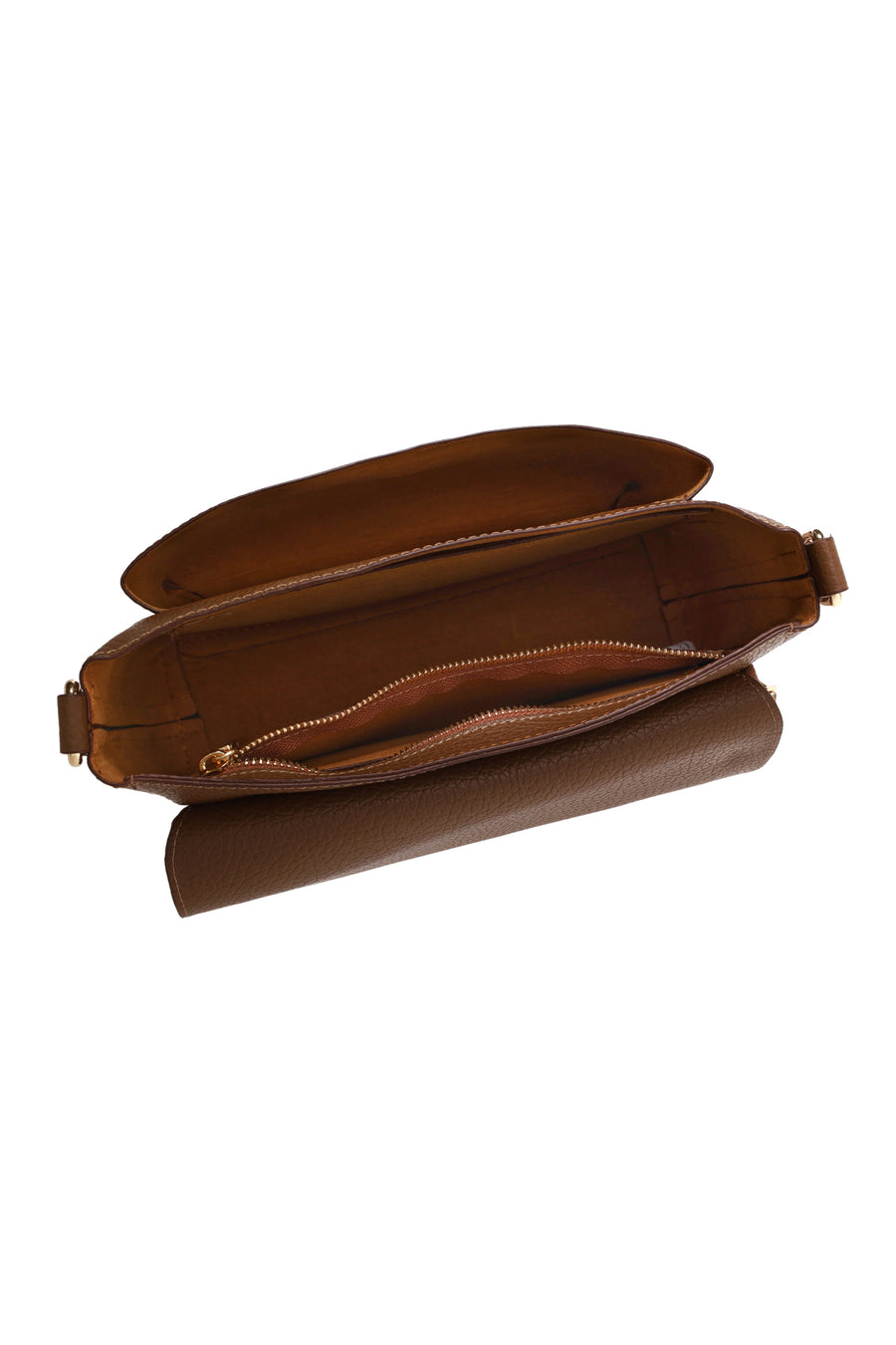 Woman Brown Long Strap Crossbody Bag