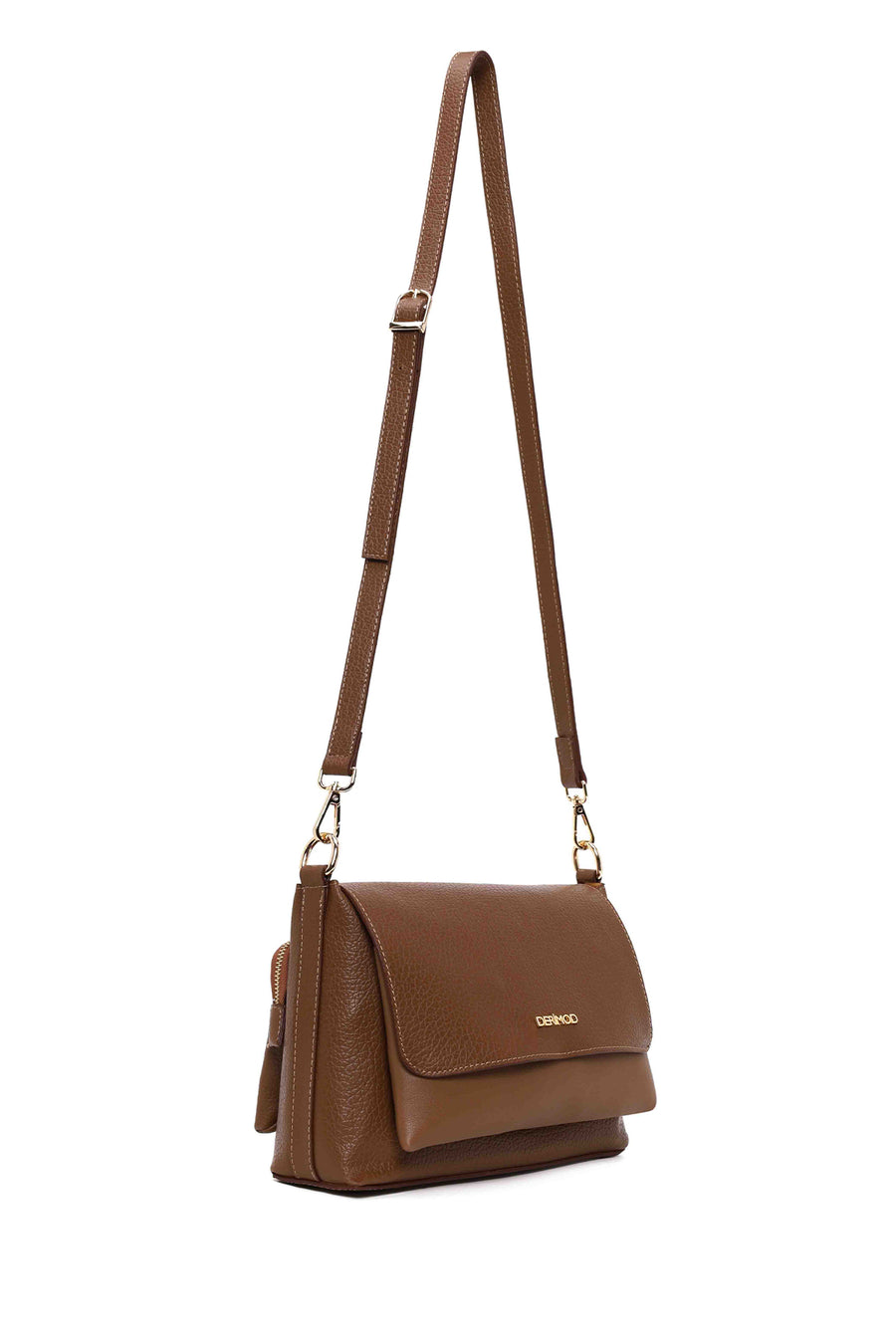 Woman Brown Long Strap Crossbody Bag