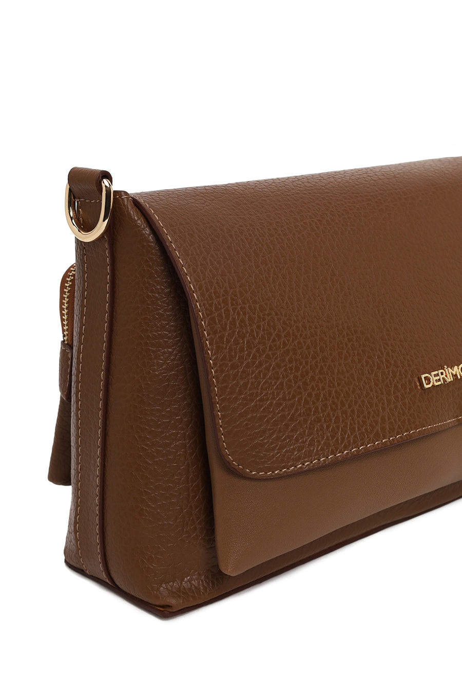 Woman Brown Long Strap Crossbody Bag