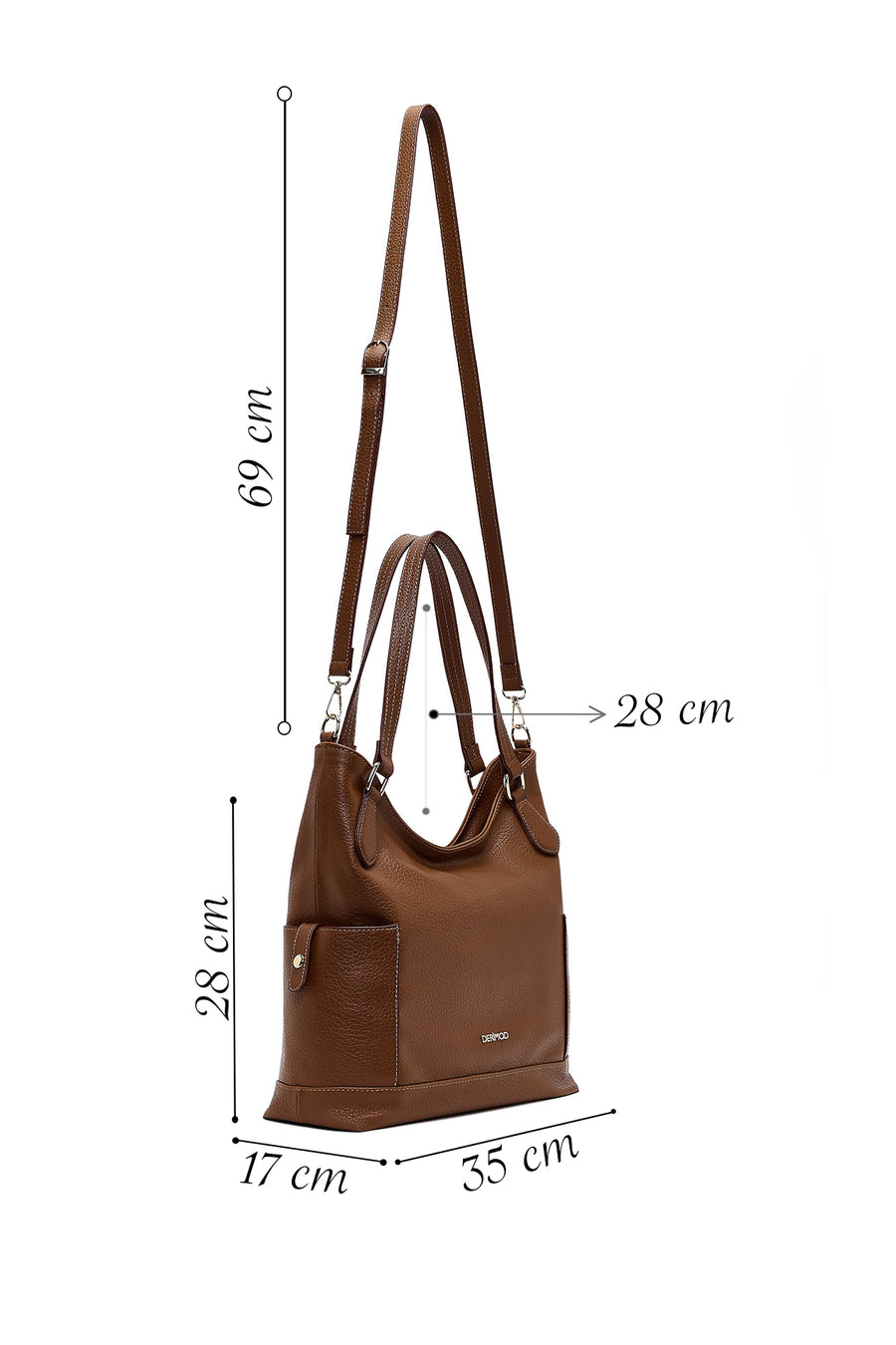 Women's Brown Long Strap Shoulder Bag
