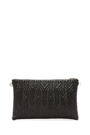 Women's Black Long Chain Strap Quilted Clutch Bag | Derimod