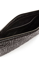 Women's Black Long Chain Strap Quilted Clutch Bag | Derimod