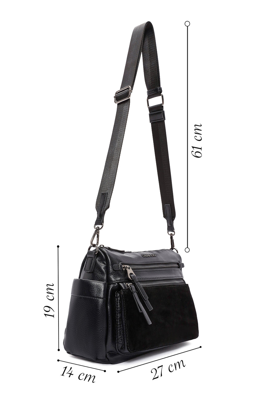 Women's Black Long Strapped Crossbody Bag
