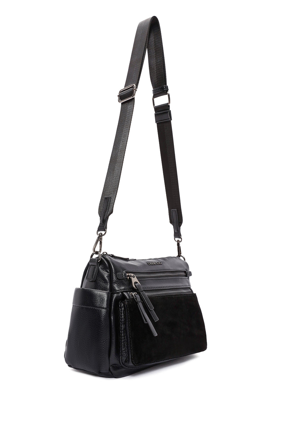 Women's Black Long Strapped Crossbody Bag