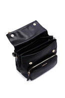 Women's Black Long Strapped Printed Crossbody Bag | Derimod