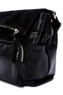 Women's Black Long Strapped Printed Crossbody Bag | Derimod