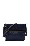 Women's Navy Blue Long Strapped Printed Crossbody Bag | Derimod