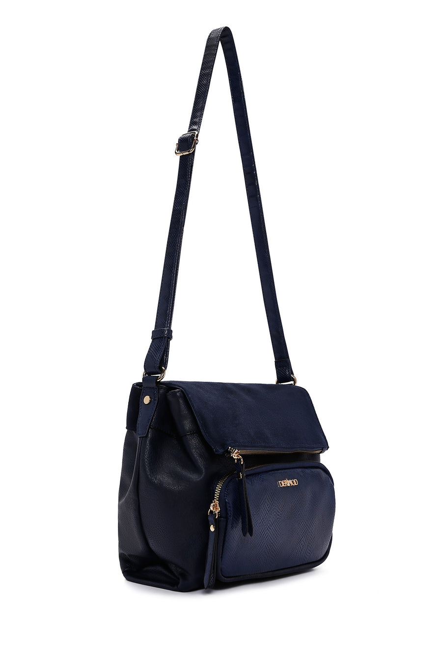 Women's Navy Blue Long Strapped Printed Crossbody Bag