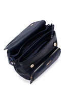Women's Navy Blue Long Strapped Printed Crossbody Bag | Derimod