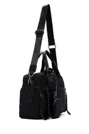 Women's Black Long Strap Fabric Sleeve Bag with Accessory Details | Derimod
