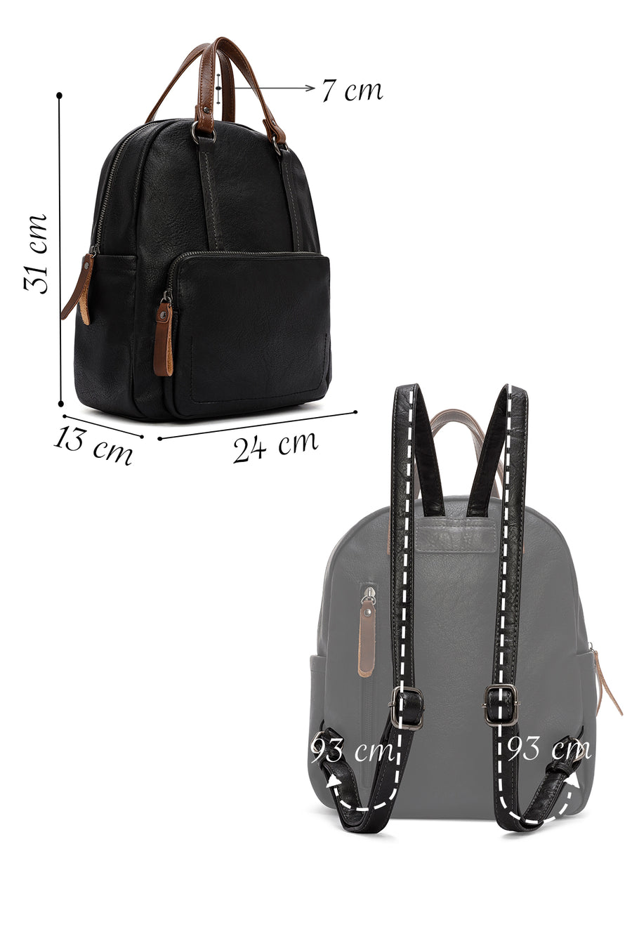 Women's Black Casual Backpack