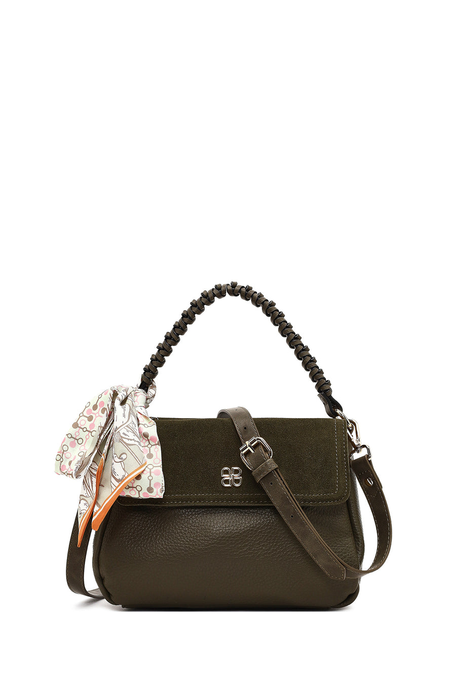 Women's Khaki Long Strap Suede Shoulder Bag 25WBD253314 | Derimod