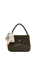 Women's Khaki Long Strap Suede Shoulder Bag | Derimod