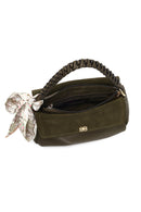 Women's Khaki Long Strap Suede Shoulder Bag | Derimod