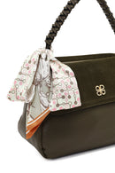 Women's Khaki Long Strap Suede Shoulder Bag | Derimod