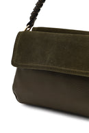 Women's Khaki Long Strap Suede Shoulder Bag | Derimod