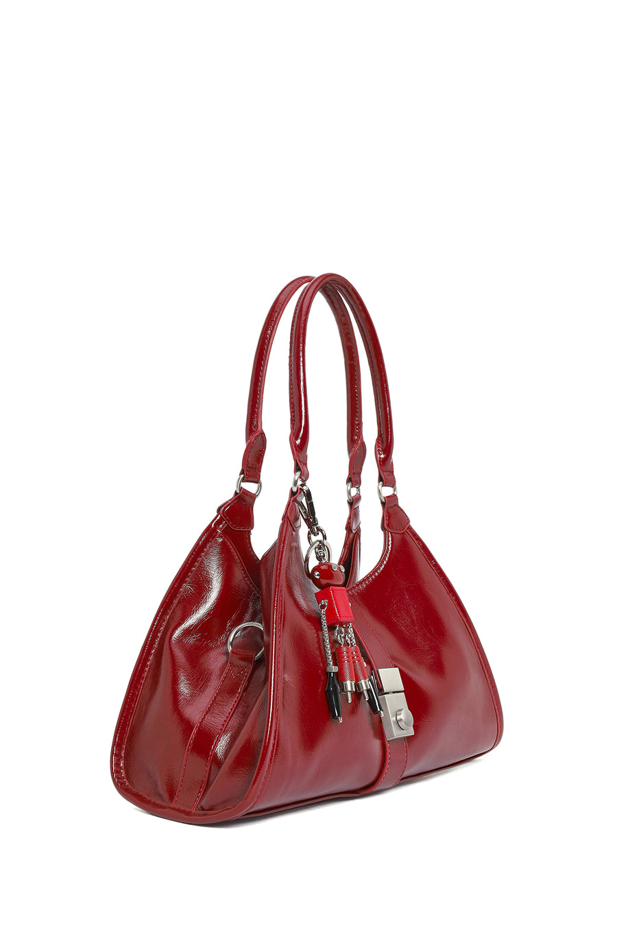 Women's Burgundy Charm Shoulder Bag