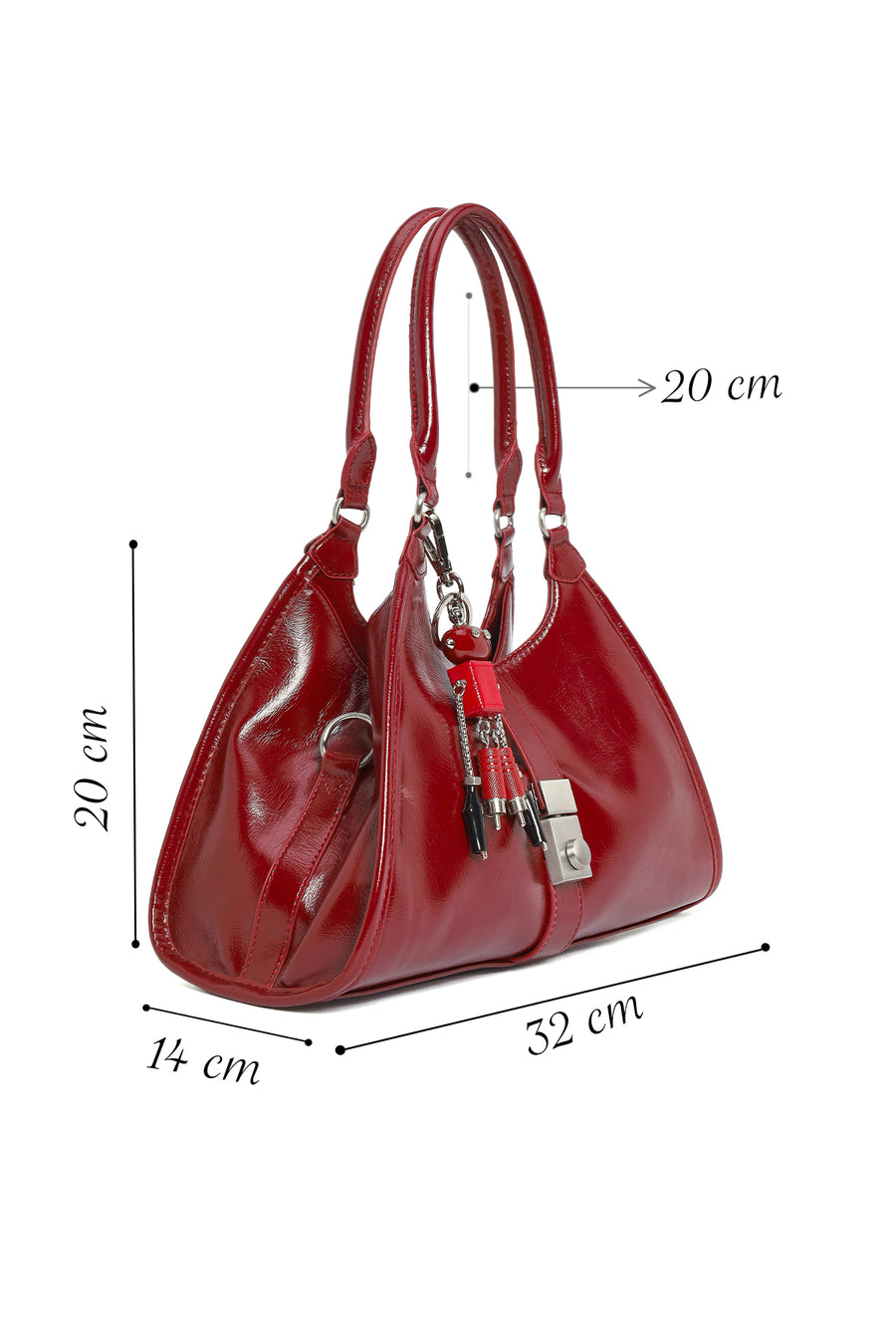 Women's Burgundy Charm Shoulder Bag