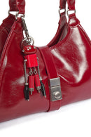 Women's Burgundy Charm Shoulder Bag | Derimod