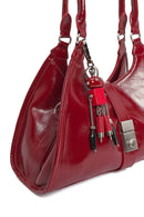 Women's Burgundy Charm Shoulder Bag | Derimod