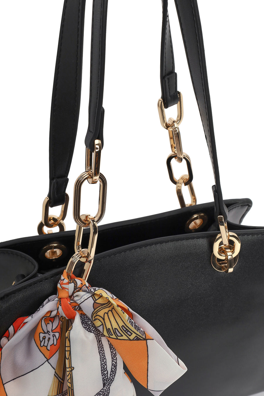 Women's Black Classic Shoulder Bag with Accessories