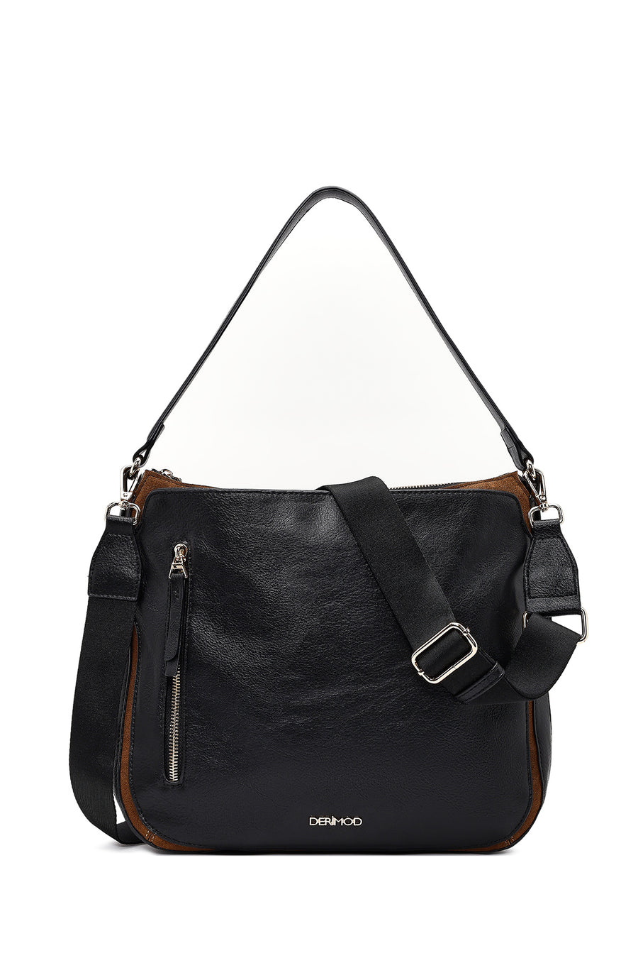 Women's Black Long Strap Leather Shoulder Bag 25WBD255914 | Derimod