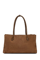 Kadın Camel Charmlı Süet Omuz Çantası | Derimod