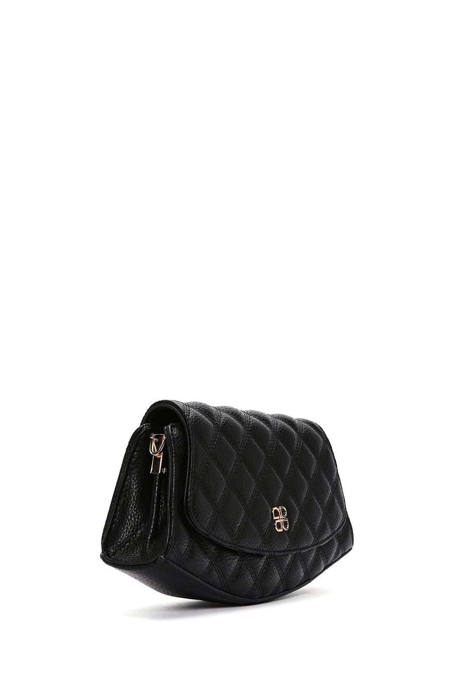 Women's Black Long Chain Strap Quilted Mini Shoulder Bag