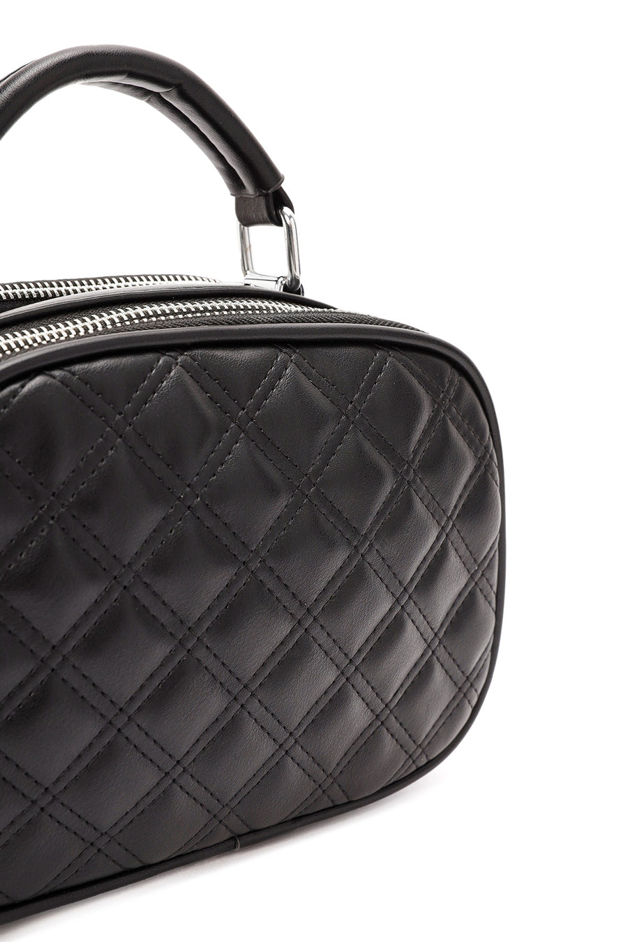 Women's Black Long Strapped Quilted Crossbody Bag