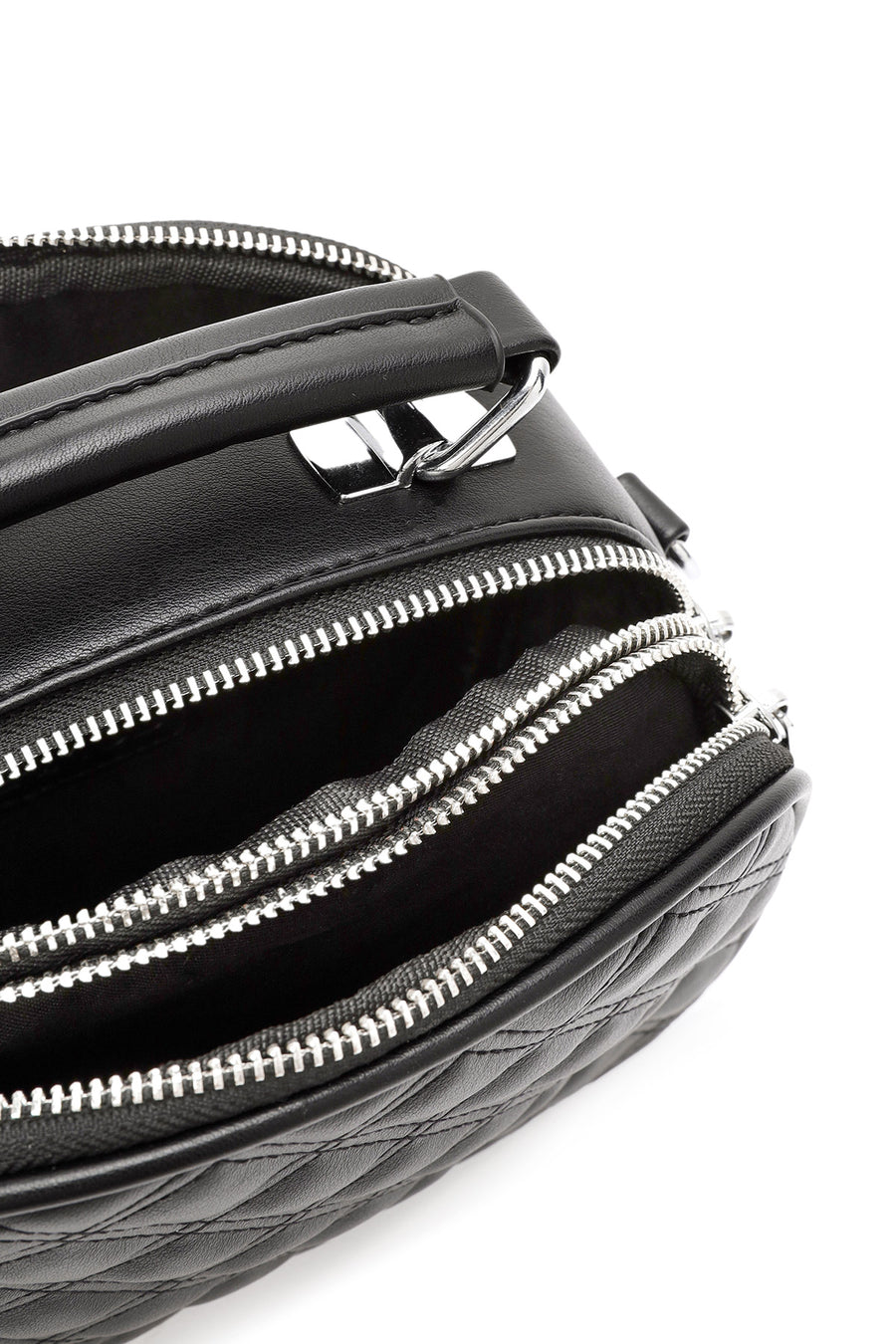 Women's Black Long Strapped Quilted Crossbody Bag