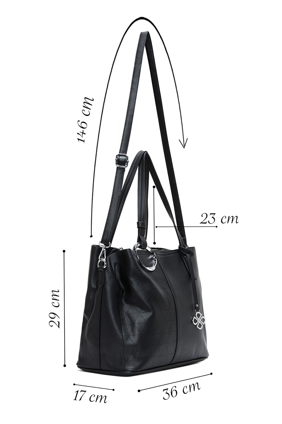 Women's Black Long Strap Shoulder Bag