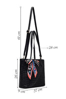Women's Black Long Strap Accessorized Woven Shoulder Bag | Derimod