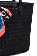 Women's Black Long Strap Accessorized Woven Shoulder Bag | Derimod