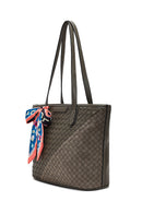Women's Gray Long Strap Accessorized Woven Shoulder Bag | Derimod