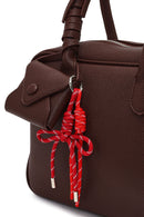 Women's Burgundy Long Strap Charm Handbag | Derimod